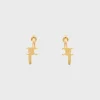 Triomphe Asymmetric Hoops in Brass with Gold Finish