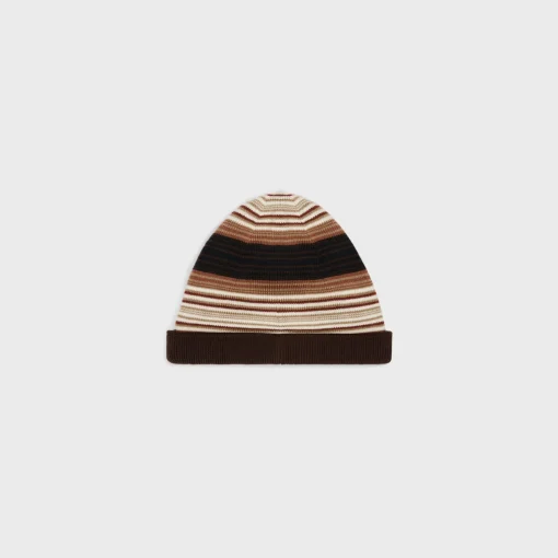 triomphe beanie in striped wool