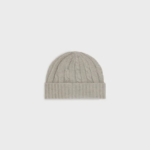 triomphe cable-knit beanie in cashmere