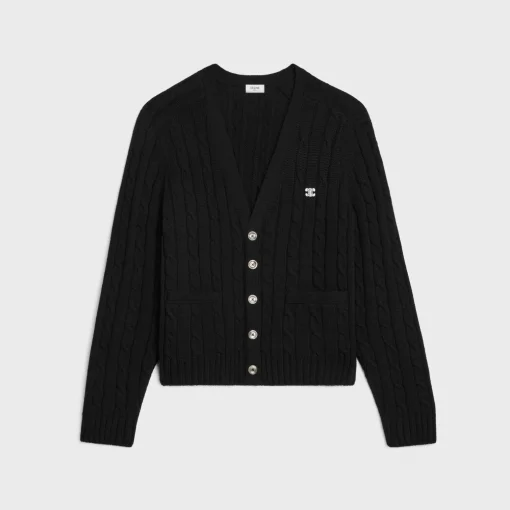triomphe cardigan in cable-knit cashmere