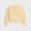triomphe cardigan jacket in curly lambskin