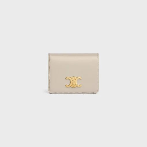 TRIOMPHE COMPACT WALLET in Shiny calfskin