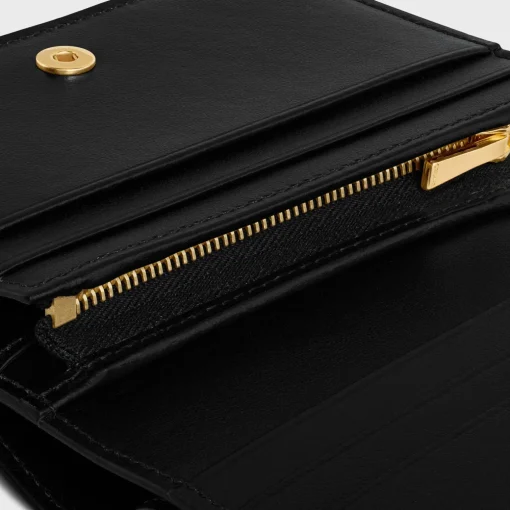 TRIOMPHE COMPACT WALLET in Shiny calfskin