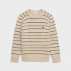 triomphe crew neck sweater in striped wool