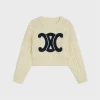 triomphe crew neck sweater in aran wool
