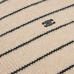 triomphe crew neck sweater in striped wool