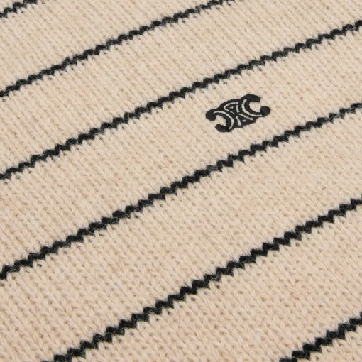 triomphe crew neck sweater in striped wool
