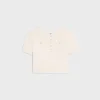 triomphe crop top in jersey pointelle