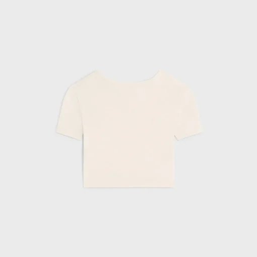 triomphe crop top in jersey pointelle