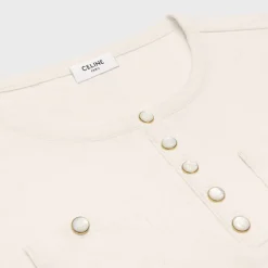 triomphe crop top in jersey pointelle
