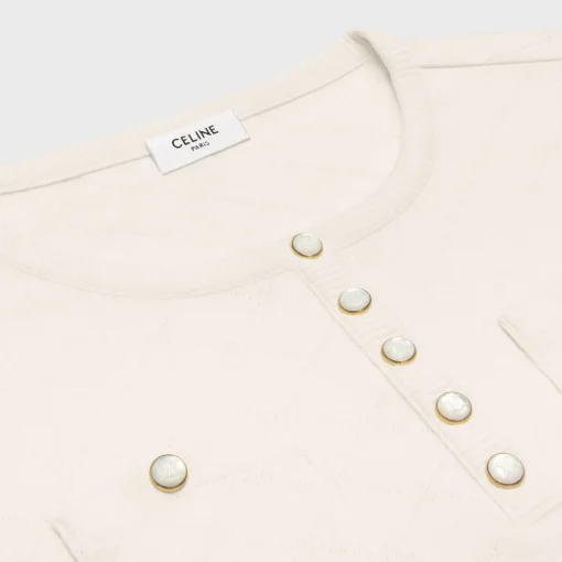 triomphe crop top in jersey pointelle