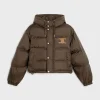 Triomphe cropped down jacket in lightweight nylon