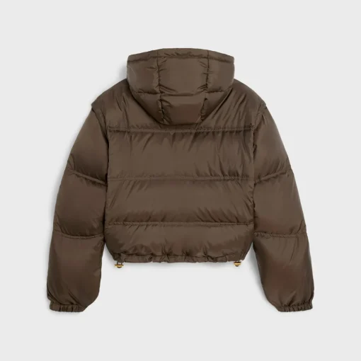 Triomphe cropped down jacket in lightweight nylon