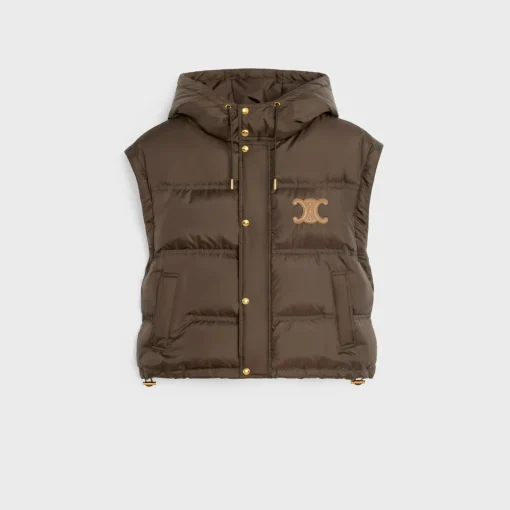 Triomphe cropped down jacket in lightweight nylon