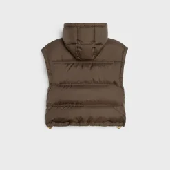 Triomphe cropped down jacket in lightweight nylon