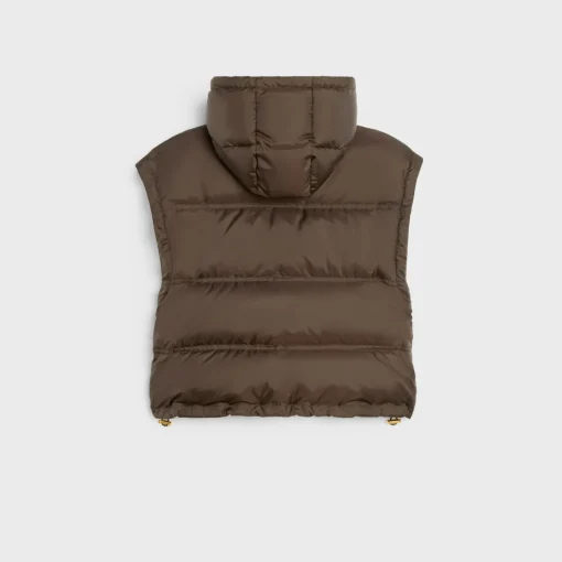 Triomphe cropped down jacket in lightweight nylon