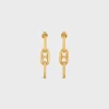 Triomphe Dangling Earrings in Brass with Gold finish