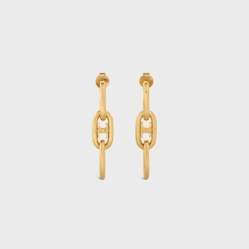 Triomphe Dangling Earrings in Brass with Gold finish