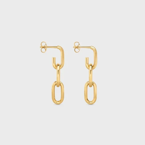 Triomphe Dangling Earrings in Brass with Gold finish