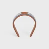 Triomphe Fair Isle Headband in Wool and Calfskin
