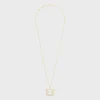Triomphe Frame Sparkle Necklace in Strass and Brass with Gold Finish