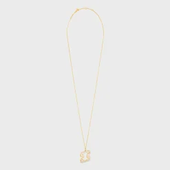 Triomphe Frame Sparkle Necklace in Strass and Brass with Gold Finish