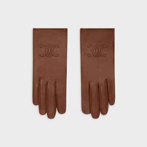 triomphe gloves in plongé lambskin