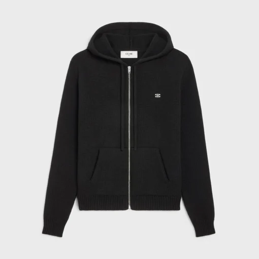 triomphe hooded sweater in wool and cashmere