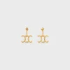 Triomphe Lock Earrings in Brass with Gold Finish