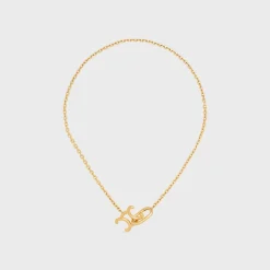 Triomphe Lock Necklace in Brass with Gold Finish