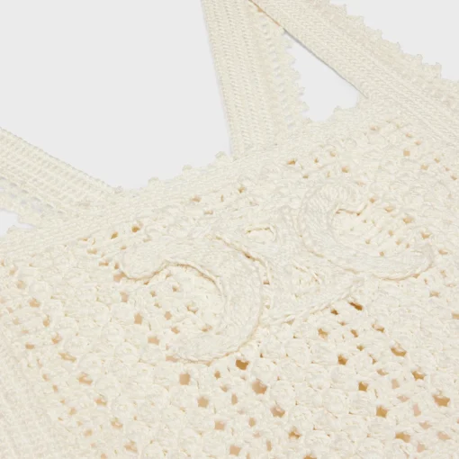 triomphe mini dress in crocheted cotton