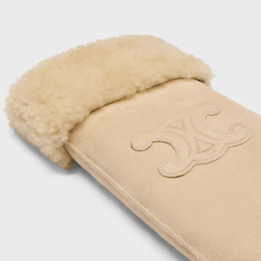 triomphe mittens in shearling