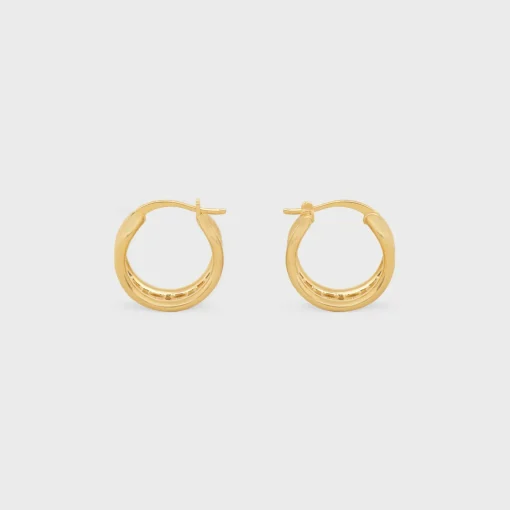 Triomphe Multi Hoops in Brass with Gold Finish