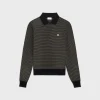 triomphe polo shirt in finely striped cotton jersey