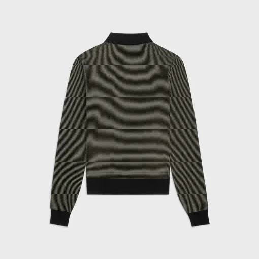 triomphe polo shirt in finely striped cotton jersey