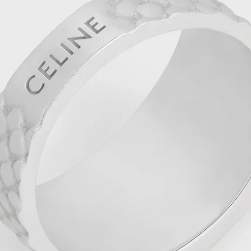Triomphe Python Signet Ring in Onyx and Sterling Silver with Rhodium finish
