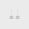 Triomphe Rhinestone Earrings in Brass with Rhodium Finish and Crystals