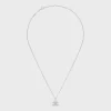 Triomphe Rhinestone Necklace in Brass with Rhodium Finish and Crystals