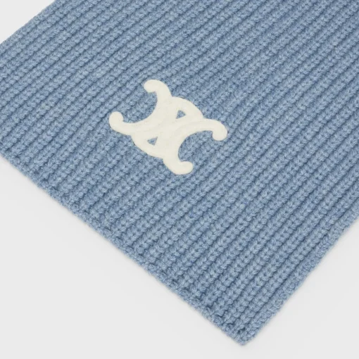 TRIOMPHE SCARF IN RIBBED CASHMERE WOOL