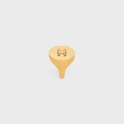 Triomphe Signet Ring in Brass with Gold Finish