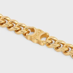 Triomphe Small Gourmette Bracelet in Brass with Gold Finish