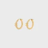 Triomphe Sparkle Hoops in Strass and Brass with Gold Finish