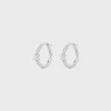 Triomphe Sparkle Hoops in Strass and Brass with Rhodium Finish