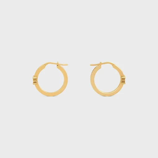 Triomphe Sparkle Hoops in Strass and Brass with Gold Finish