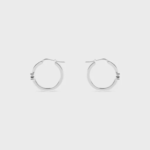 Triomphe Sparkle Hoops in Strass and Brass with Rhodium Finish