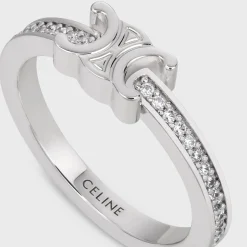 Triomphe Sparkle Ring in Strass and Brass with Rhodium Finish