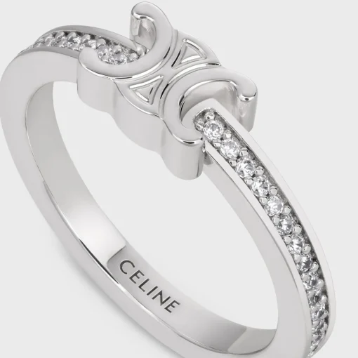 Triomphe Sparkle Ring in Strass and Brass with Rhodium Finish