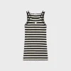 triomphe striped mini dress in crocheted cotton