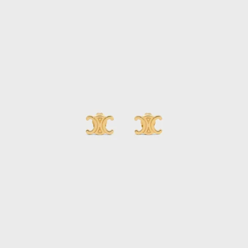 Triomphe Studs in Brass with Gold Finish