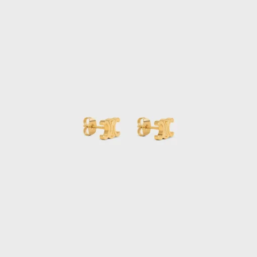 Triomphe Studs in Brass with Gold Finish